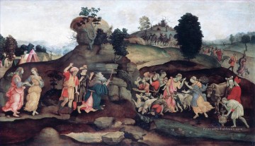 Moïse apporte de l’eau sur le roc Christianisme Filippino Lippi Peinture à l'huile